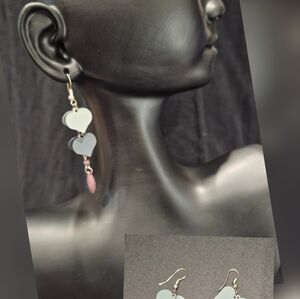 Elegant Heart Drop Earrings in Silver